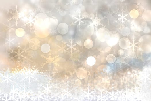 Festive orange silver bright abstract Bokeh with colorful circles. Template for your product display montage. Beautiful texture.