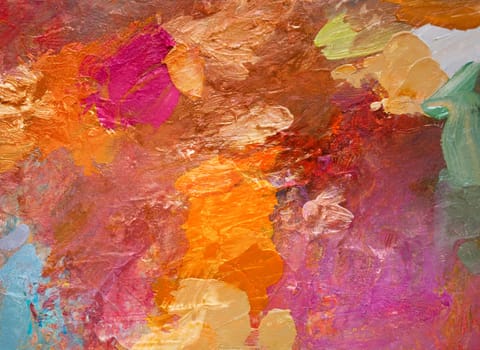 Thick, colorful and opaque acrylic and oil paint textures. Handmade, palette knife and paintbrush art work.