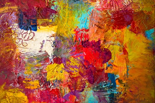 Thick, colorful and opaque acrylic and oil paint textures. Handmade, palette knife and paintbrush art work.