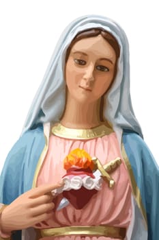immaculate heart of lady mary sacred faith religion saint illustration