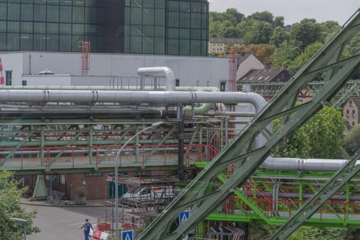 WUPPERTAL  NRW  GERMANY - JULY 31  2017:.The Bayer AG plants located in Wuppertal Elberfeld on both sides of the river Wupper develops and produces pharmaceutical products.