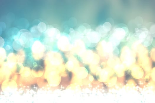 Abstract blurred yellow blue gradient pastel background texture with colorful bokeh circles.