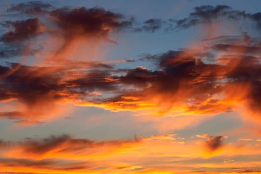Abstract image of the clouds at sunset