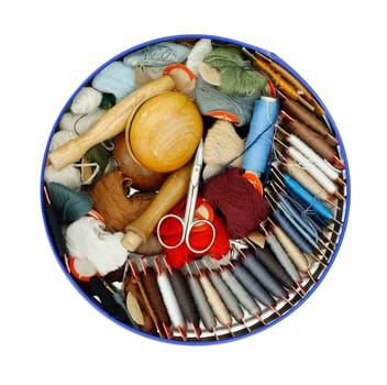 Detail of the various darning cottons - sewing