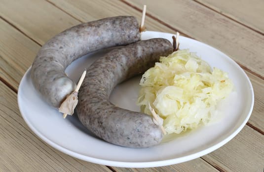 Sausage with sauerkraut - favorite hog killing delicacy