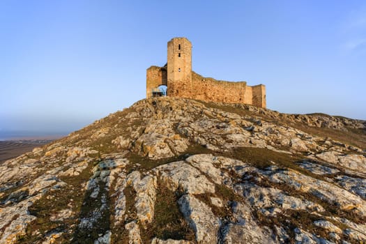ruins of ancient Enisala royal castle in Dobrogea, Romania