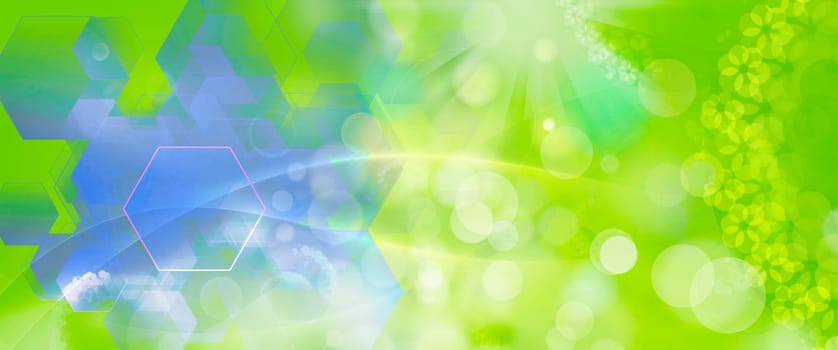 Illustration of a cell structure with copyspace. Medical health, medical technology, radiotherapy background.
