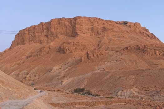Early Morning Hikers Heading up to Masada near the Dead Sea in Israel