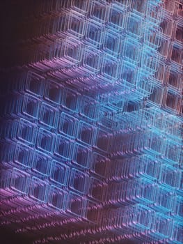 3D illustration. Artistic abstract tubular structure. Image with light and colorful shadow.