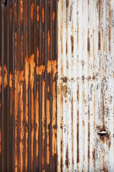 Old and rusty grunge corrugated iron, texture background
