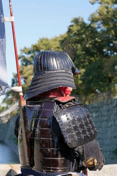 Japanese samurai tradition armor and helmet, close-up　