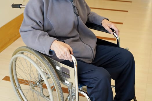 senior or elderly man patient on wheelchair so sad in hospital