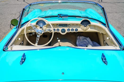 Detroit, Michigan, August 19, 2016: 1957 Corvette at Woodward Dream Cruise - largest one-day automotive event in USA