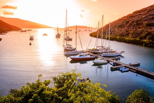 Beautiful sunset scene on the island of Virgin Gorda in BVI