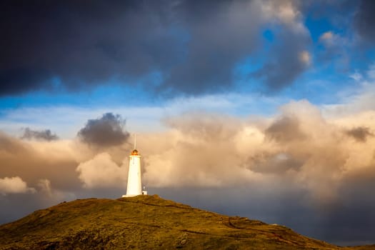 Reykjanesviti lighthouse on Reykjanes peninsula in Southern Iceland