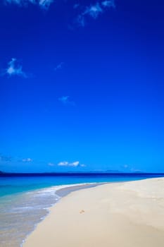 Empty idyllic beach on a small island in BVI