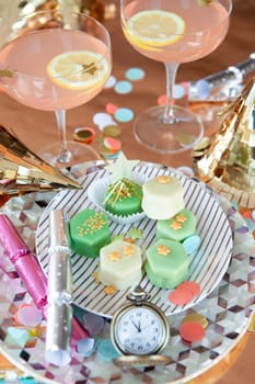 Colorful treats and props for a festive New Years Party 2018 / 2019