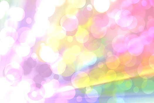 Abstract fresh vivid colorful fantasy rainbow background texture with smooth rays and defocused bokeh lights.