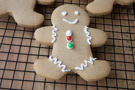 Fresh homemade gingerbread men for Christmas