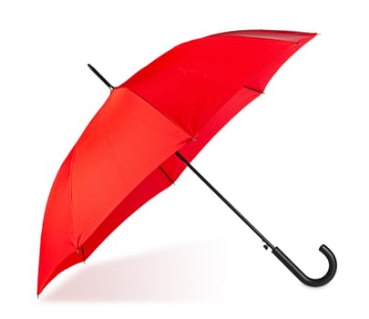 red umbrella on white background