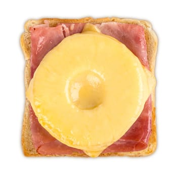 toast hawaii on white background