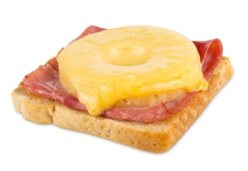 toast hawaii on white background