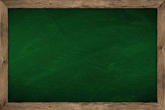 green chalkboard with wooden frame