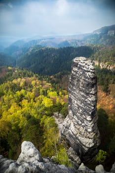 panorama view on the saxon switzerland germany