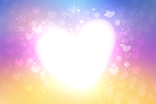 Abstract valentine background. Abtract festive blur bright pastel background with a large white heart for valentine or wedding. Romantic textured backdrop with space for your design. Card concept.