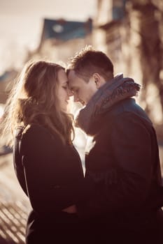 Profile view of an attractive couple
