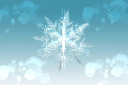 Snowflakes background. Abstract winter blue bokeh snowflake background. Beautiful texture.