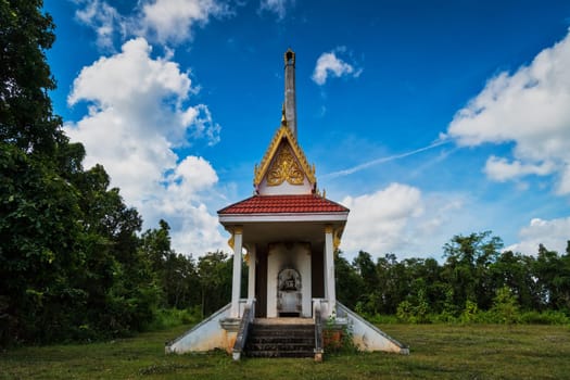 landscape in Thailand with building for cremation