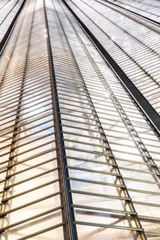 Illumination of glass roof of train station