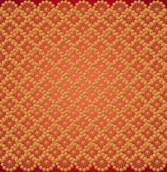 wallpapers with many golden abstract patterns on the red
