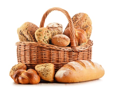Composition with variety of baking products isolated on white