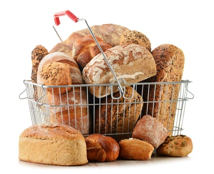 Composition with variety of baking products isolated on white