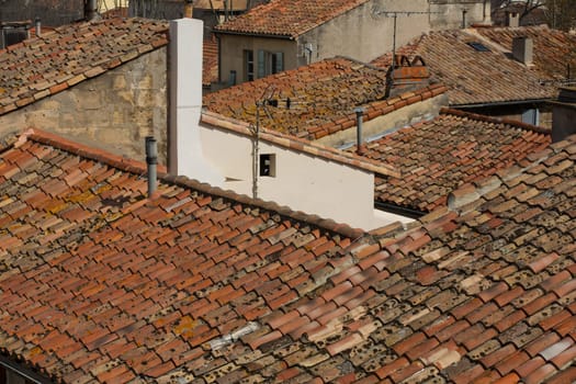 View of the rooftops of Arles France