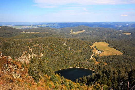 Feldberg Black Forest / Germany - 09 22 2018: Feldberg is a mountain peak in the Black Forest with TV tower.