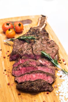 Rosted and grilled Beef Rib Steak, american groumet cuisine.