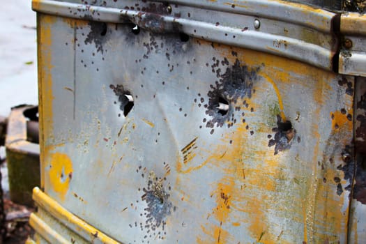 Stripped abandoned bus at a hunters camp on crown land.