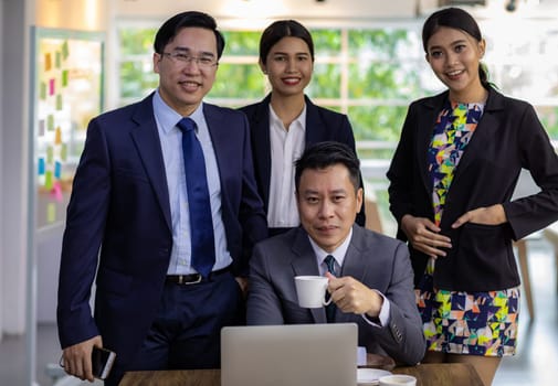 group of business people for Business team concept working in cafe for out of office concept