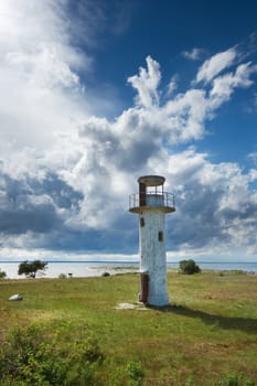 Abandoned lighthouse on the seaside in Neeme Estonia