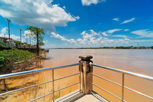travel destination in Thailand with view of riverbank to Laos