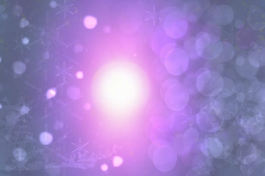 Abstract glowing bright yellow planet beams purple light in the room. Beautiful texture.