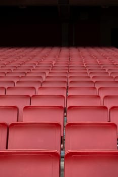 empty Red seat row in football soccer stadium