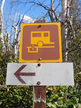 Sani-Dump Station Direction Sign.