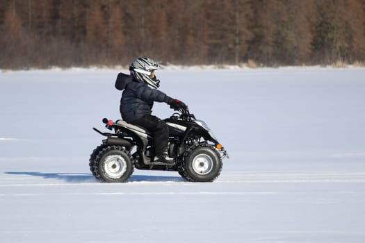 Driving a Quad in Winter.