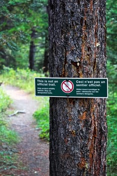 This is not an official trail sign in the forest.