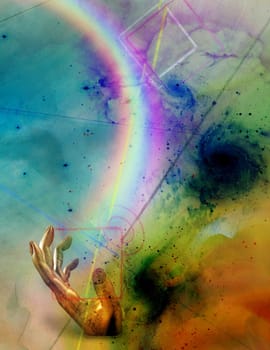 Futurism Abstract, Rainbow in hand