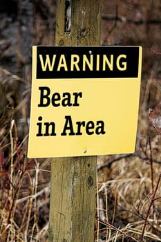 Warning Bear in Area sign.